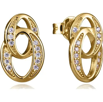 Módní doplněk Viceroy Něžné pozlacené náušnice se zirkony 9134E100-30 + 2 měsíce na vrácení zboží