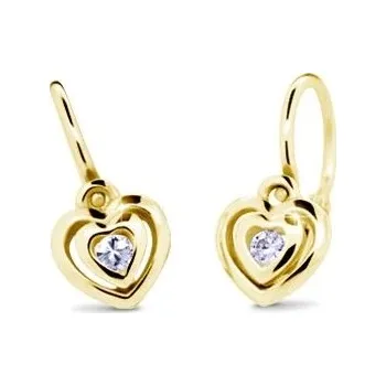 Náušnice Cutie Diamonds Dětské náušnice ze žlutého zlata Srdíčka s brilianty DC2177-10-00-X-1 + 2 měsíce na vrácení zboží