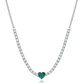 Šperk S'Agapõ Náhrdelník s zeleným kubickým zirkonem Dazzly SDZ150 + 2 měsíce na vrácení zboží