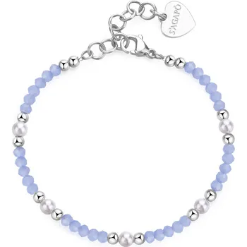 Náramek S'Agapõ Ocelový korálkový náramek s umělými perlami Glint SGI16 + 2 měsíce na vrácení zboží