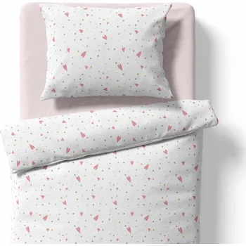 Povlečení Lamatex Srdíčka bílá 140 x 200 cm zip