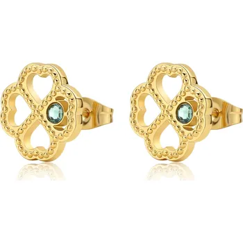 Módní doplněk S'Agapõ Pozlacené náušnice Čtyřlístek Lucky Light SKT52 + 2 měsíce na vrácení zboží