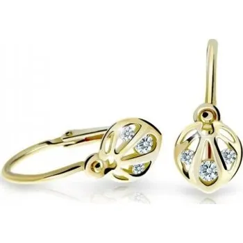 Náušnice Cutie Diamonds Krásné dětské náušnice ze žlutého zlata s diamanty C2265-10-10-X-1-D + 2 měsíce na vrácení zboží