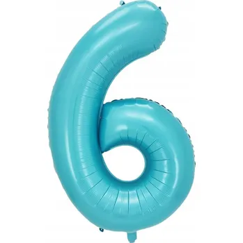 Balónek Fóliový Balónek Číslice 6 Modrá – 40 palců / 100 cm – Narozeniny / Dekorace