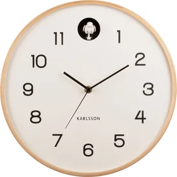 Hodiny Karlsson, Nástěnné hodiny s kukačkou Natural Cuckoo, bílé - Formadore