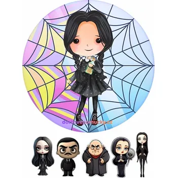 Jedlá dekorace na dort Wednesday č.7 jedlý papír - Bez úprav / Jedlý papír / Bez decor gelu