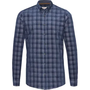 Pure by Hatico Košile Pure Casual Fit manšestrová - modrá kostka velikost: 41/42, délka rukávu: dlouhý rukáv