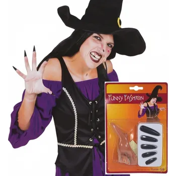 Karnevalový doplněk Sada čarodějnice Nehty a nos