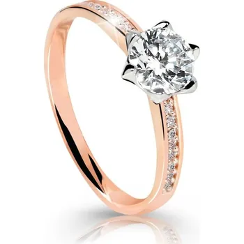 Prsten Cutie Jewellery Úchvatný třpytivý prsten z růžového zlata Z6149-X-4 55 mm + 2 měsíce na vrácení zboží