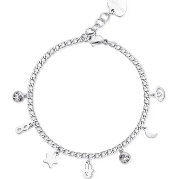 Náramek S'Agapõ Stylový ocelový náramek s přívěsky Message SSG12 + 2 měsíce na vrácení zboží