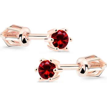 Náušnice Cutie Diamonds Slušivé náušnice z růžového zlata s rubíny DZ8012-30-RU-X-4 + 2 měsíce na vrácení zboží