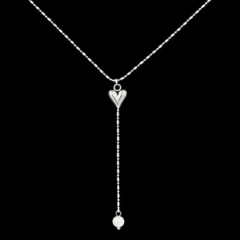 Náhrdelník Náhrdelník „Srdce a perla“ z chirurgické oceli č. 1832