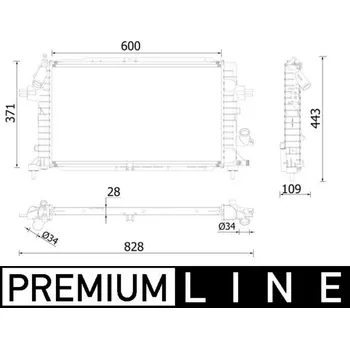 Chladič motoru Chladič vody pro motor MAHLE ORIGINAL CR 2228 000P