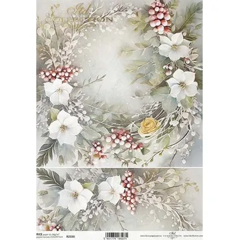 Výtvárné potřeby Rýžový papír na decoupage ITD - Zimní kytice - R2330