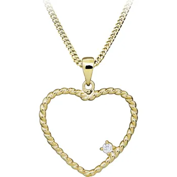 Módní doplněk Silver Cat Pozlacený náhrdelník Srdce se zirkonem SC585 (řetízek, přívěsek) + 2 měsíce na vrácení zboží