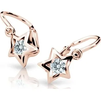 Náušnice Cutie Diamonds Dětské náušnice Hvězdičky z růžového zlata s brilianty DC1942-10-00-X-4 + 2 měsíce na vrácení zboží