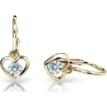 Náušnice Cutie Diamonds Dětské náušnice Srdíčka ze žlutého zlata s brilianty DC1943-10-10-X-1 + 2 měsíce na vrácení zboží