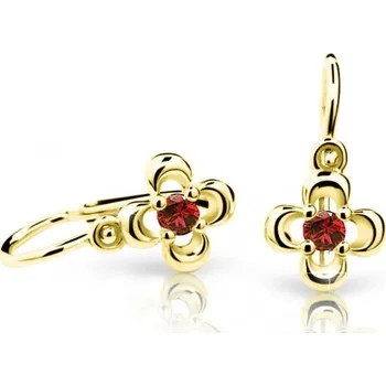Náušnice Cutie Jewellery Zlaté dětské náušnice C2013-10-X-1 červená + 2 měsíce na vrácení zboží