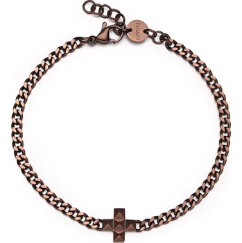 Náramek S'Agapõ Hnědý pánský náramek Křížek Proud SPD34 + 2 měsíce na vrácení zboží