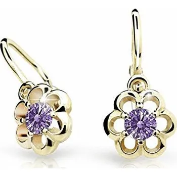 Náušnice Cutie Jewellery Zlaté dětské náušnice C1947-10-X-1 fialová + 2 měsíce na vrácení zboží