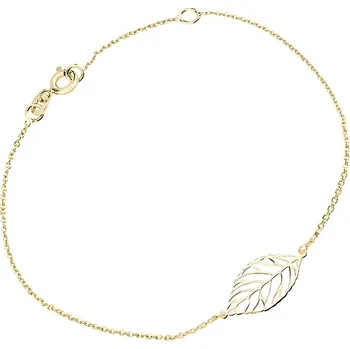 Náramek Cutie Jewellery Půvabný dámský náramek ze žlutého zlata Lístek Z0131-60-X-1 + 2 měsíce na vrácení zboží