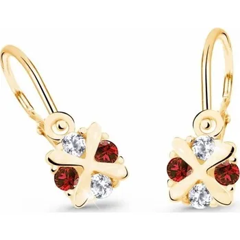 Náušnice Cutie Jewellery Zlaté dětské náušnice C2153-10-X-1 červená + 2 měsíce na vrácení zboží