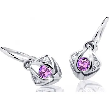 Náušnice Cutie Jewellery Krásné dětské náušnice z bílého zlata C2217-10-X-2 fialová + 2 měsíce na vrácení zboží