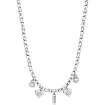 Šperk S'Agapõ Půvabný ocelový náhrdelník s přívěsky Message SSG29 + 2 měsíce na vrácení zboží