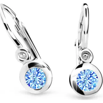 Náušnice Cutie Jewellery Dětské náušnice z bílého zlata C1537-10-X-2 světle modrá + 2 měsíce na vrácení zboží