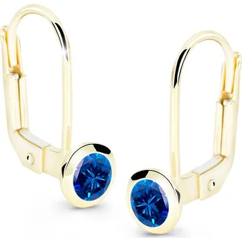 Náušnice Cutie Diamonds Půvabné visací náušnice ze žlutého zlata se safíry DZ8003-55-SF-X-1 + 2 měsíce na vrácení zboží