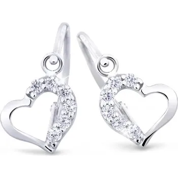 Náušnice Cutie Diamonds Dětské srdíčkové náušnice z bílého zlata s brilianty DC2757-10-00-X-2 + 2 měsíce na vrácení zboží