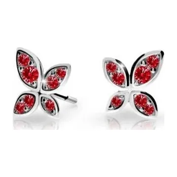 Náušnice Cutie Jewellery Dětské náušnice z bílého zlata Motýlci C2259-30-X-2 červená + 2 měsíce na vrácení zboží