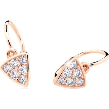 Náušnice Cutie Diamonds Třpytivé dětské náušnice z růžového zlata s brilianty DC2207-10-00-X-4 + 2 měsíce na vrácení zboží