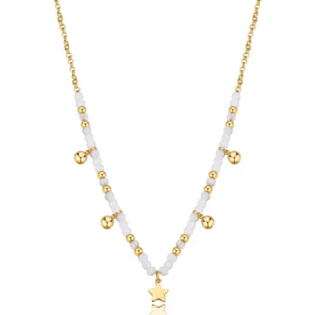 Módní doplněk S'Agapõ Pozlacený korálkový náhrdelník s přívěsky Hvězdička Glint SGI04 + 2 měsíce na vrácení zboží