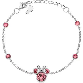 Módní doplněk Disney Stříbrný náramek Minnie Mouse s krystaly BS00062SRUL-55.CS + 2 měsíce na vrácení zboží