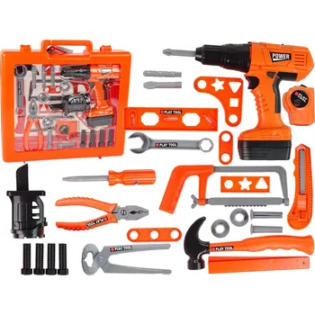 Hra na obchod LEAN Toys Dětská sada pro kutily oranžová