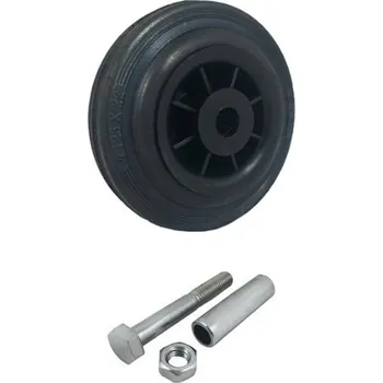 Pojezdové kolečko Pryžové kolo s plastovým diskem a montážní sestavou 125 mm
