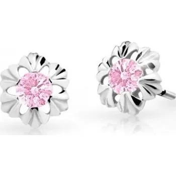 Náušnice Cutie Jewellery Dětské náušnice z bílého zlata C2213-30-X-2 růžová + 2 měsíce na vrácení zboží
