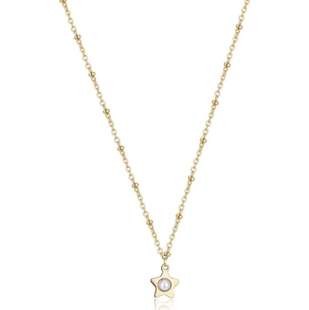 Módní doplněk S'Agapõ Pozlacený náhrdelník Hvězdička s perlou Message SSG27 + 2 měsíce na vrácení zboží
