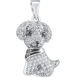 Silvego Stříbrný přívěsek pes Dasty s čirými Brilliance Zirconia MW13766P + 2 měsíce na vrácení zboží
