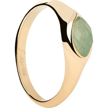 Šperk PDPAOLA Pozlacený prsten Green Aventurine Nomad Vanilla AN01-A47 48 mm + 2 měsíce na vrácení zboží