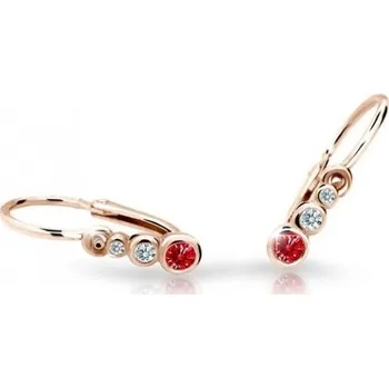 Náušnice Cutie Jewellery Dětské náušnice z růžového zlata C2255-10-X-4 červená + 2 měsíce na vrácení zboží