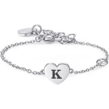 Náramek S'Agapõ Stříbrný ocelový náramek s písmenem K Click SCK128 + 2 měsíce na vrácení zboží