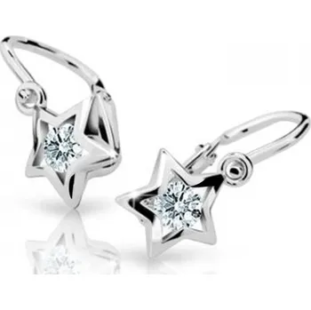 Náušnice Cutie Diamonds Dětské náušnice Hvězdičky z bílého zlata s brilianty DC1942-10-00-X-2 + 2 měsíce na vrácení zboží