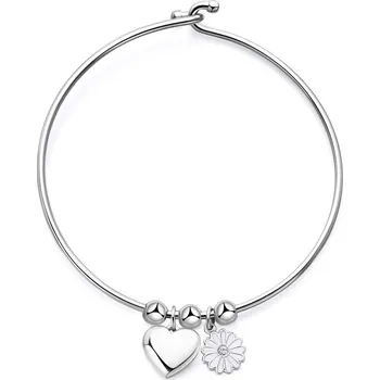 Náramek S'Agapõ Pevný ocelový náramek Srdce a sedmikráska Feelings SFE11 + 2 měsíce na vrácení zboží