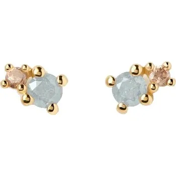 Šperk PDPAOLA Pozlacené náušnice ze stříbra se zirkony Fog Colors AR01-C68-U + 2 měsíce na vrácení zboží