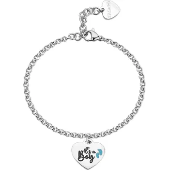 Náramek S'Agapõ Ocelový náramek s přívěskem It´s a boy Be My Family SBY039 + 2 měsíce na vrácení zboží