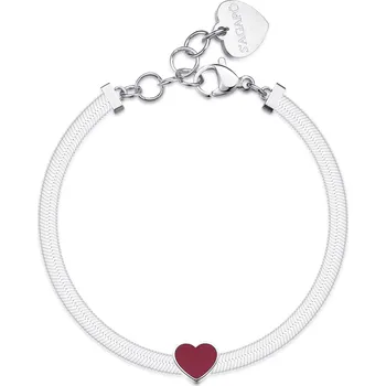 Náramek S'Agapõ Řetízkový náramek se srdíčkem Click SCK244 + 2 měsíce na vrácení zboží