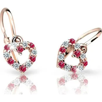 Náušnice Cutie Jewellery Dětské náušnice z růžového zlata C2157-10-X-4 červená + 2 měsíce na vrácení zboží