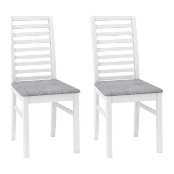 Jídelní židle Jídelní židle KC58817WH s koženkovým čalouněním, 2 kusy, bílo/šedé - N COSTWAY